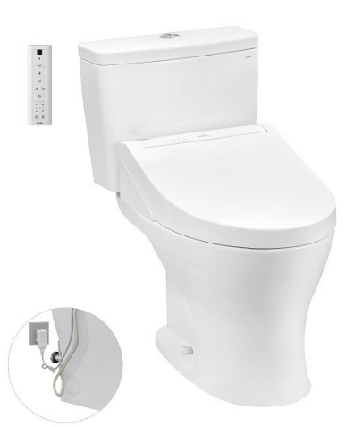 Bàn cầu hai khối kèm nắp rửa điện tử WASHLET dòng C5 CS735DW14