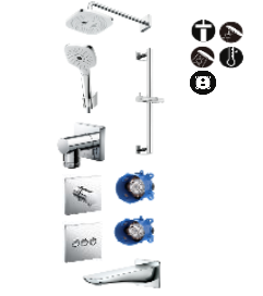 Tổ hợp sen âm tường GLOBAL FITTINGS