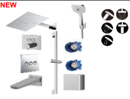 Bộ kết hợp sen âm tường Z series dáng vuông