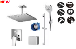 Bộ kết hợp sen âm tường dáng vuông