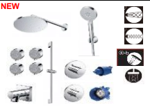 Bộ kết hợp sen âm tường dáng tròn