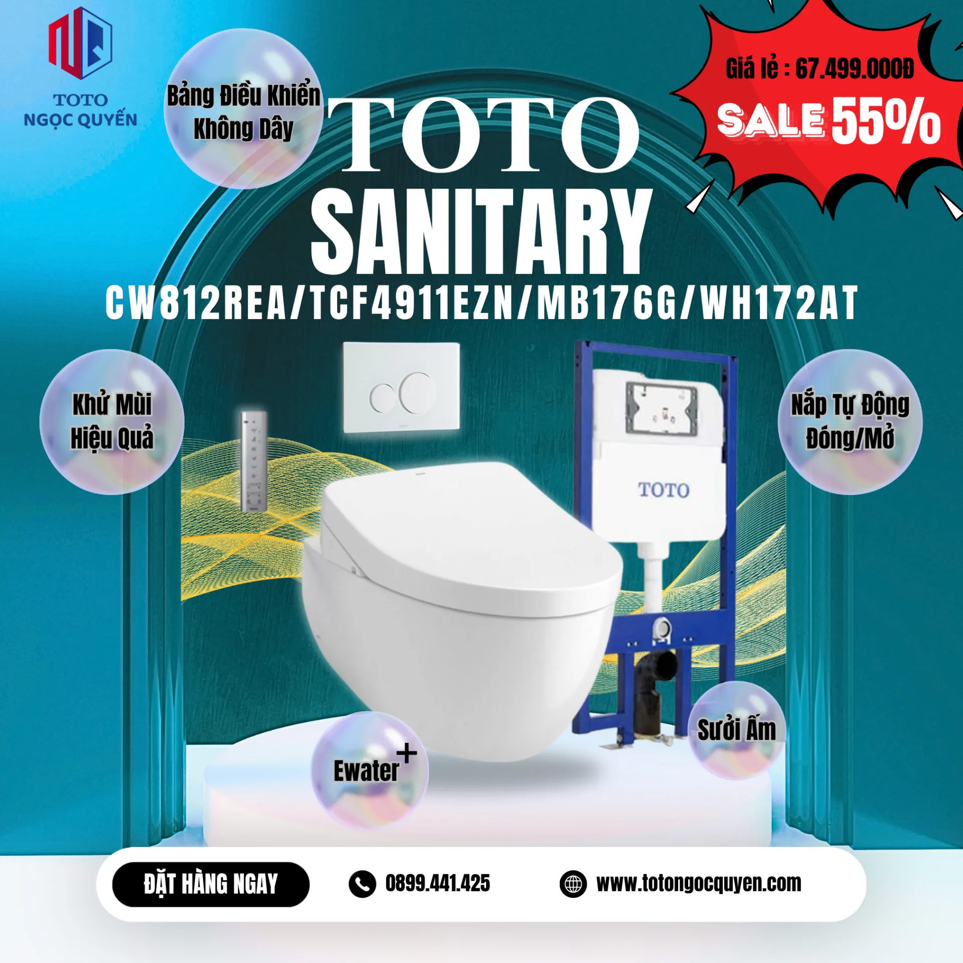 COMBO GIÁ SỐC - BÀN CẦU ĐIỆN TỬ TREO TƯỜNG - NÂNG CẤP KHÔNG GIAN SỐNG - SỐ LƯỢNG CÓ HẠN