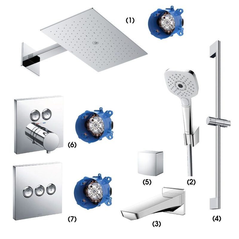 Bộ kết hợp sen âm tường Z series dáng vuông