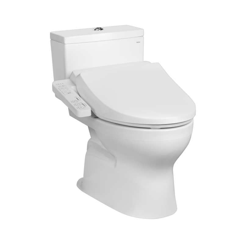 Bàn cầu 2 khối kèm nắp rửa điện tử WASHLET dòng C2 cơ bản TCF23710AAA ( CS302DW18#W )