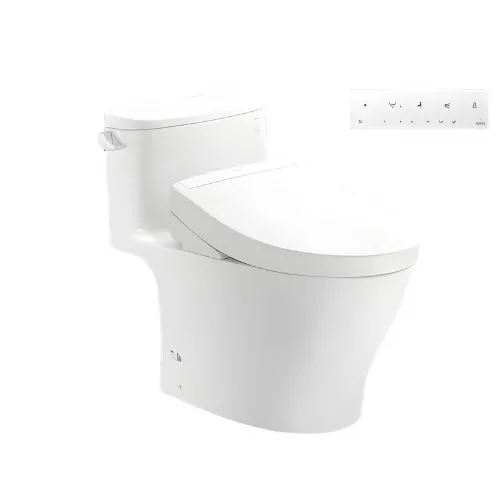 Bàn Cầu 1 Khối Kết Hợp Nắp Rửa Điện Tử WASHLET MS887CRW25#XW Giấu Dây