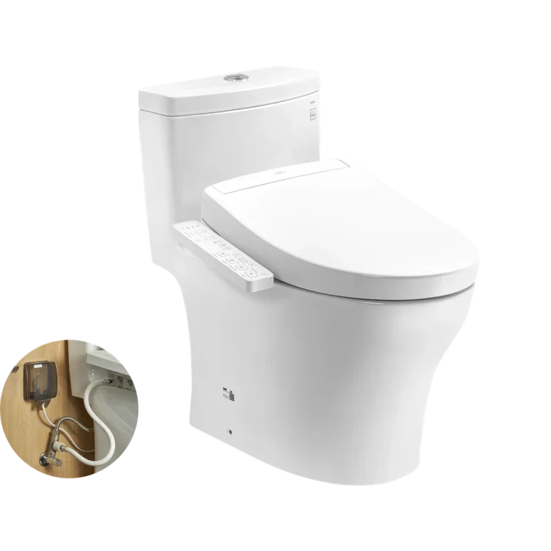 Bàn cầu 1 khối kèm nắp rửa điện tử WASHLET dòng S2 – MS889DRW24