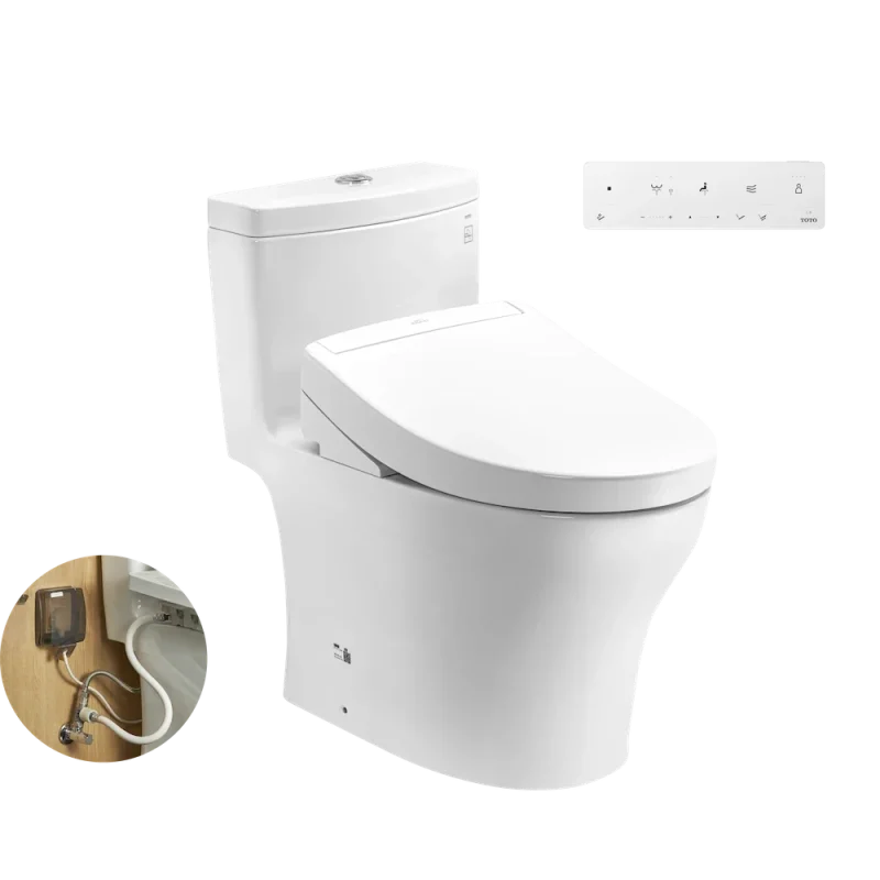 Bàn cầu 1 khối kèm nắp rửa điện tử WASHLET dòng S5 – MS889DRW25