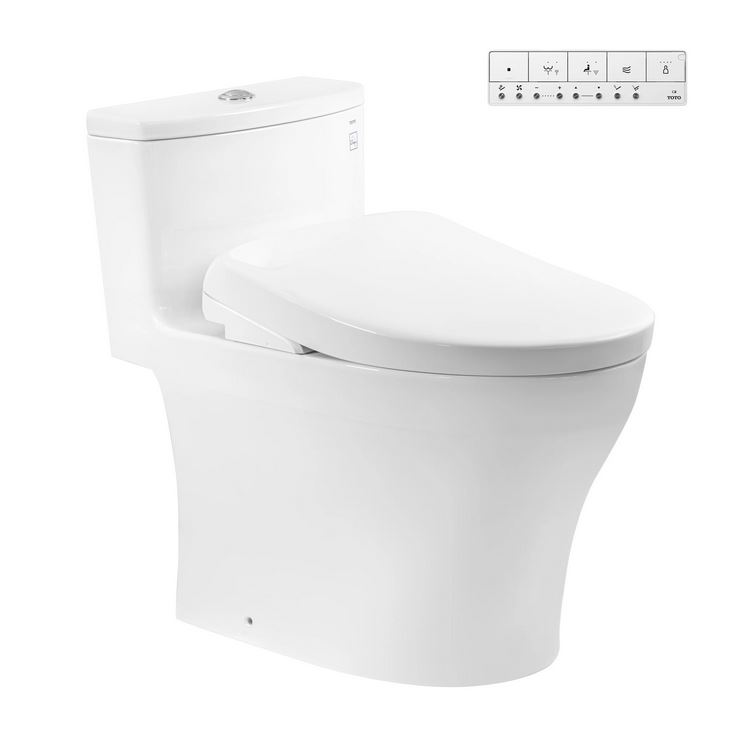 bồn cầu vệ sinh 1 khối kèm nắp rửa điện tử