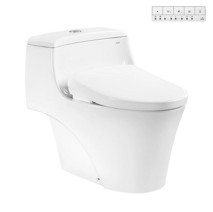 Bàn cầu 1 khối kèm nắp rửa điện tử WASHLET MS823CDRW23