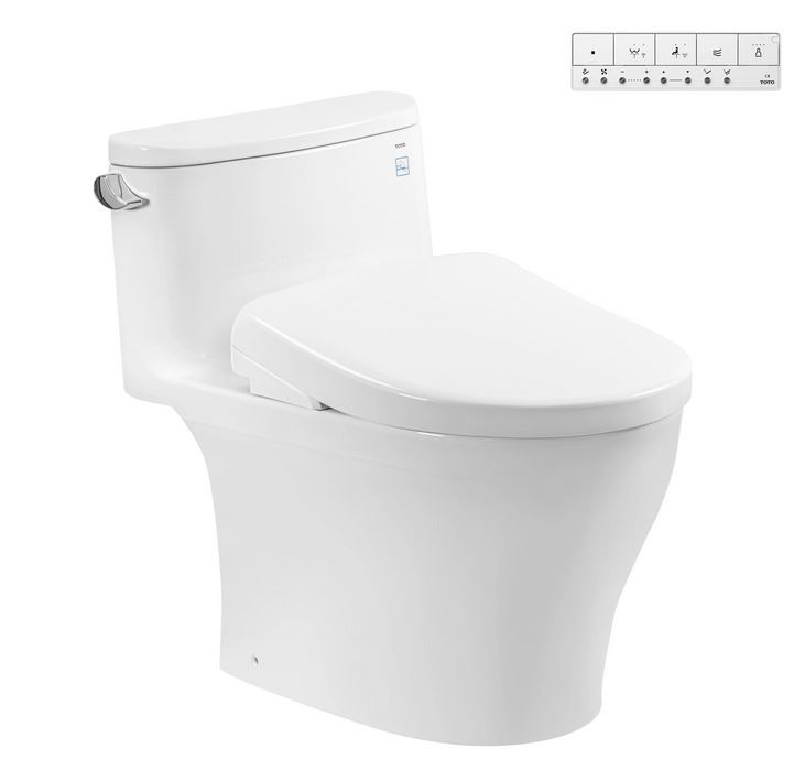 Bàn Cầu 1 Khối Kết Hợp Nắp Rửa Điện Tử WASHLET MS887CRW23#XW