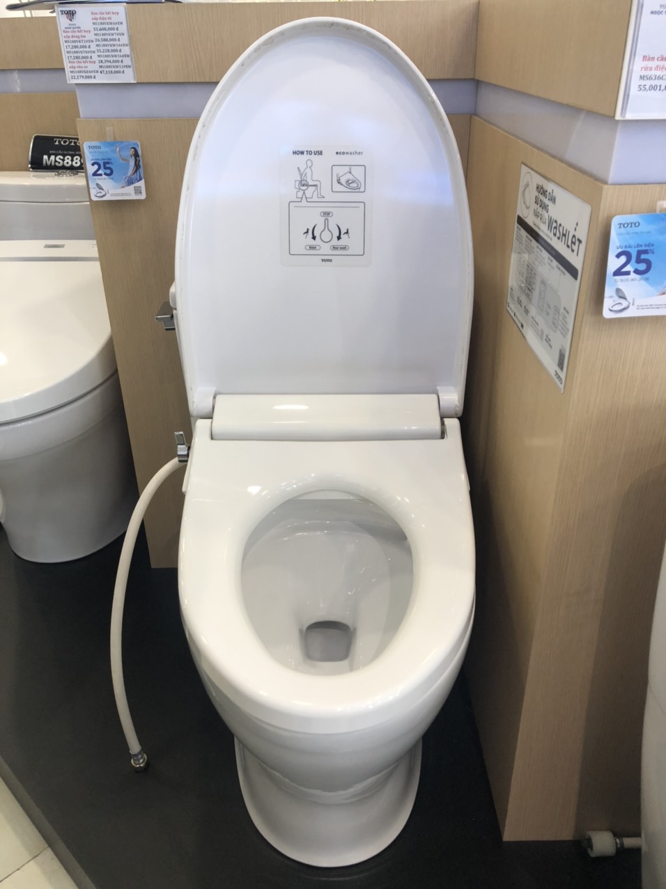 Bàn cầu 1 khối kết hợp nắp rửa cơ Eco-washer TCW1211A MS188VKE4 / T53P100VR - Ảnh 3