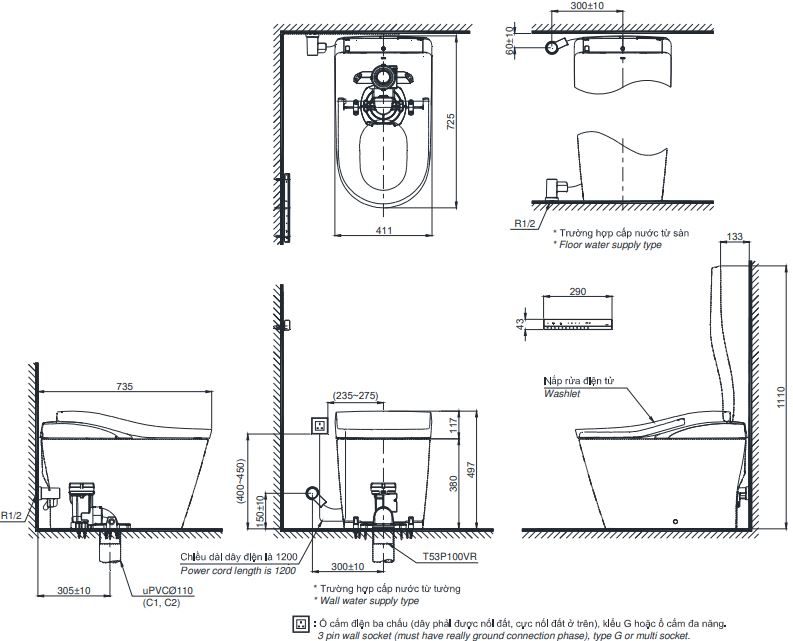Alternative view of Bàn Cầu Thông Minh NEOREST LS - CS911VT / TCF87220GAA / T53P100VR